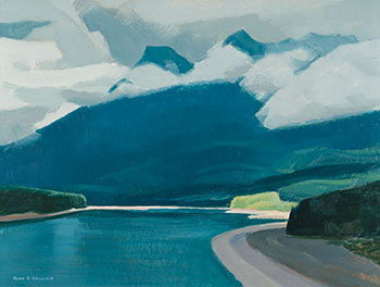 Skeena River at Kitwanga Bridge, B.C. by Alan Caswell Collier
