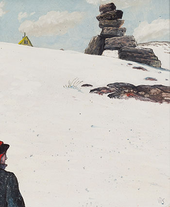 On Terry Ryan’s Hill, Cape Dorset by William Kurelek