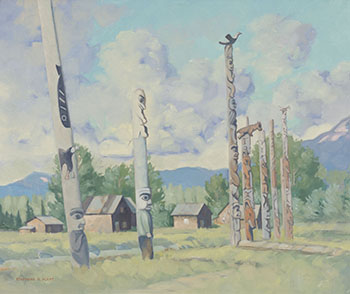 Gitksan Village (Kitwanga) by Stafford Donald Plant