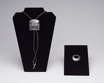 Silver Necklace Pendant (Freda Diesing) and Silver Bolo Tie Pendant (Norman Tait) by Freda Diesing
