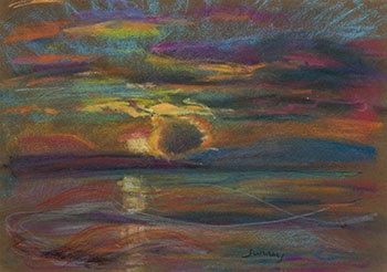Sunset / Fishing Village (verso) par Phillip Henry Howard Surrey