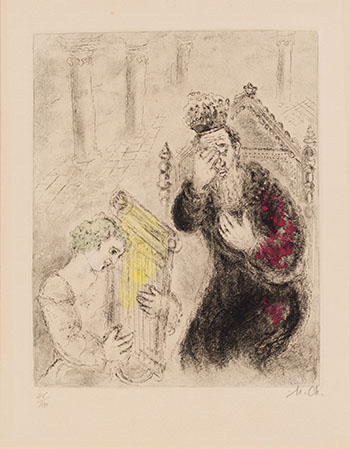 David sings before Saul par Marc Chagall