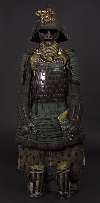 A Japanese Black Lacquer and Green Lace Samurai Armor, Edo Period 17th to 18th Century par  Japanese Art