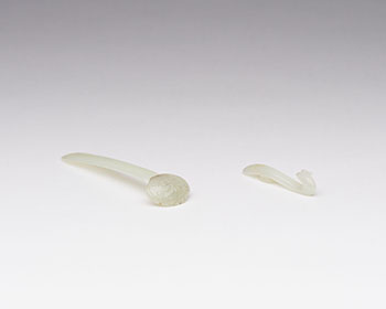 Two Chinese Pale Celadon Jade Ornaments, 19th Century par  Chinese Art