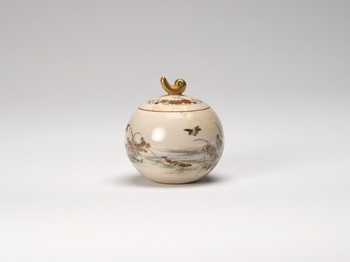 A Small Japanese Satsuma Ovoid Jar and Cover, Meiji Period, Circa 1900 by Yabu Meizan