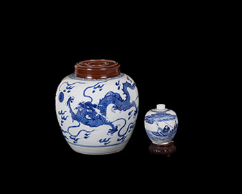 Two Chinese Blue and White Ginger Jars, Kangxi Period (1662-1722) by  Chinese Art