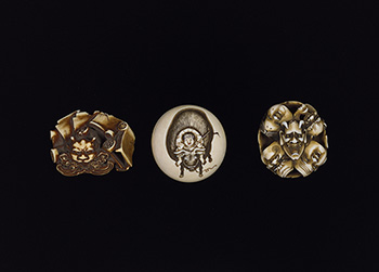Three Japanese Ivory Carved Netsuke, 19th Century by  Japanese Art