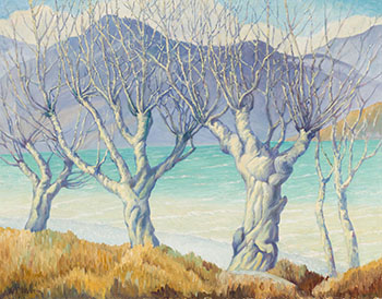 Springtime, Okanagan Lake by William Percival (W.P.) Weston