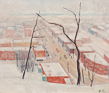 Winter, Côte-des-Neiges, hiver jour gris by Stanley Morel Cosgrove