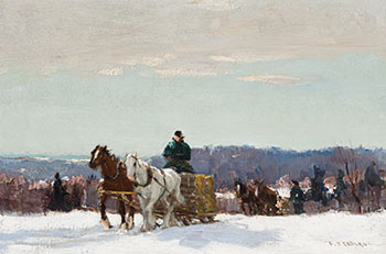 Logging Team in Winter par Frederick Simpson Coburn