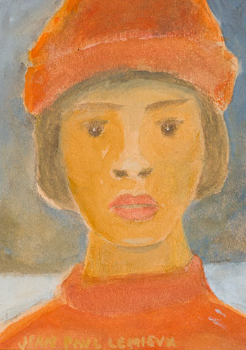 Jeune fille au bonnet rouge par Jean Paul Lemieux