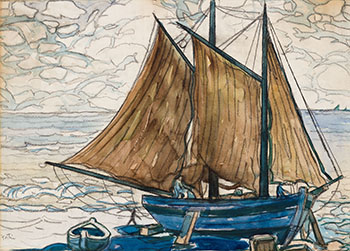 Paysage à Percé by Marc-Aurèle Fortin