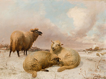 Snowy Pastures by Thomas Sidney Cooper