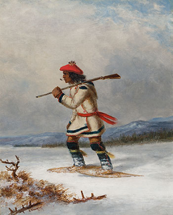 Indian Hunter on Snowshoes par Cornelius David Krieghoff