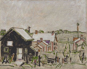 Black Building and the Queen's Hotel from the House on Wallace Street, Palgrave by David Brown Milne