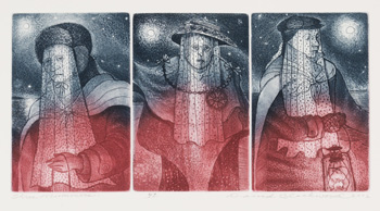 Three Mummers by David Lloyd Blackwood