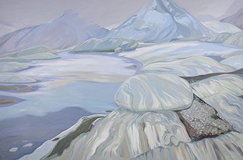 Glacial Pool, Bobbie Burns CMH Heli Painting (230820) par Wendy Wacko