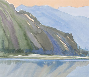 Smoke Veil Study, Sketch from My Kayak, Maligne Lake by Wendy Wacko