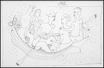 Five Figures in a Dinghy par Bertram Charles (B.C.) Binning