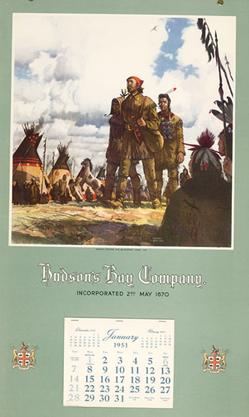 HBC 1951 Calendar - Henday Enters the Blackfoot Camp (#0612) by Hudson's Bay Company 