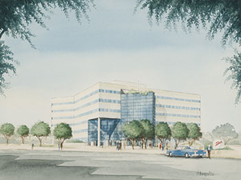 Rendering Zellers Head Office on Décarie Boulevard, Montreal (#00557) by Hugh Thompson