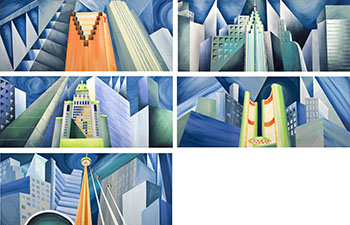 Five Display Paintings from the Hudson's Bay Queen Street Store (#00518) by Karl Dodham