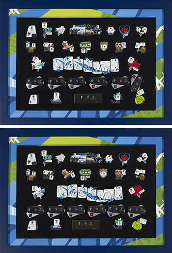 Two sets of the XXI Olympic Winter Games Pin set (limited edition, Jet Set Sports and Vancouver 2010) (#0374) by Hudson's Bay Company 