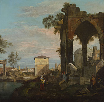 Capriccio with Roman Ruins and Paduan Reminiscences by School of Giovanni Antonio Canal (Canaletto)