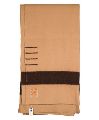 HBC Point Blanket, 4 point, Unseparated pair, Camel (#75) by Hudson's Bay Company 