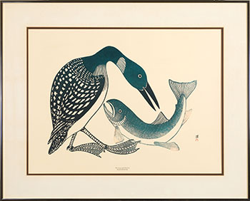 The Loon and the Fish (00231) by Kananginak Pootoogook