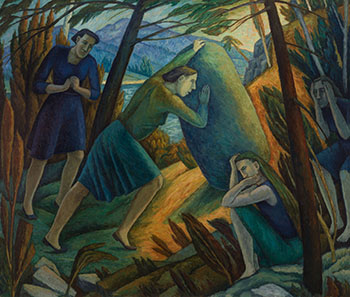 Woman Pushing Rock Up a Hill by Diana Dean