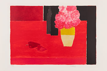 Nature morte au bouquet d'hortensia par Bernard Cathelin
