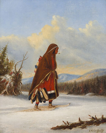 Mocassin Seller in Winter by Attributed to Cornelius David Krieghoff