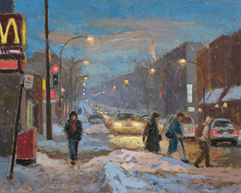 Evening on Queen Mary Road, Montreal by Antoine Bittar