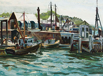 Les quais de Wood's Hole, Cape Cod by Albert Edward Cloutier