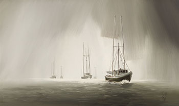 Fishing Boats par Harold Lloyd Lyon