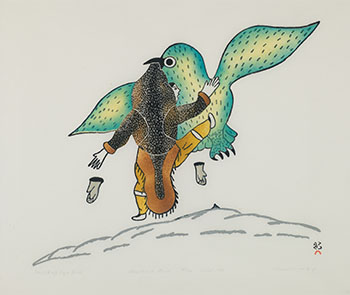 Carried Off by a Bird by Napachie Pootoogook