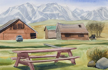 Cloudy Ridge Ranch Buildings by Doris Jean McCarthy