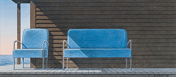 Summer Place: Two Blue Chairs par Christopher Pratt