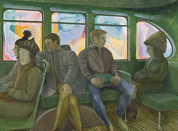 Interior of Bus with Figures by Phillip Henry Howard Surrey