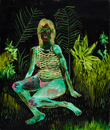 Untitled (Green Woman Sitting) par Andre Ethier