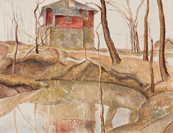 Farmhouse and Pool by Lionel LeMoine FitzGerald