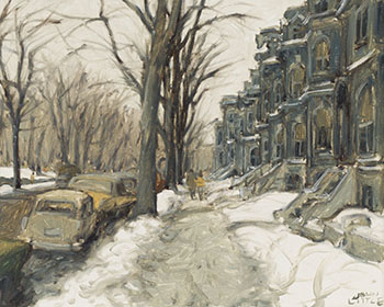 Untitled (Street Scene in Winter) par John Geoffrey Caruthers Little