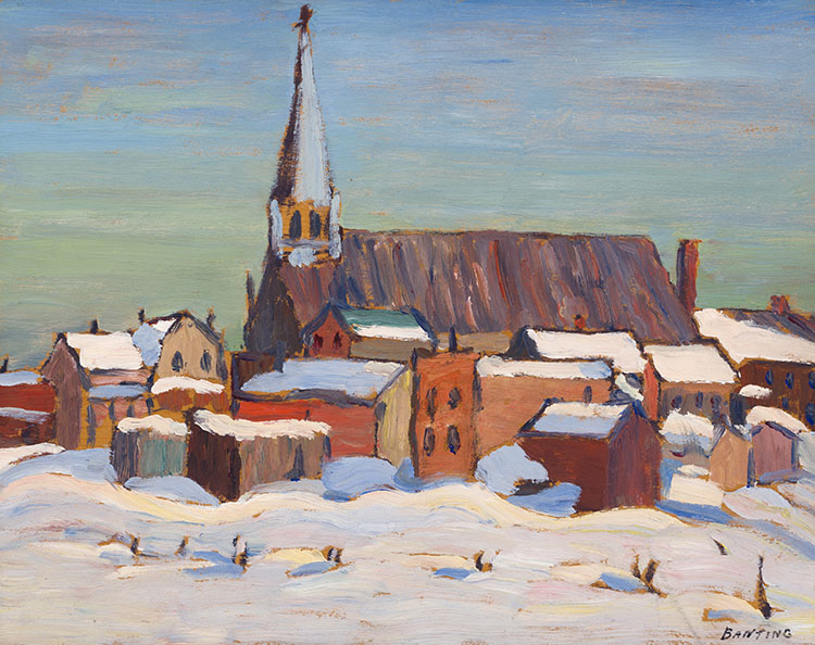 Church in Quebec / The Colin Range, Jasper (verso) by Sir Frederick Grant Banting