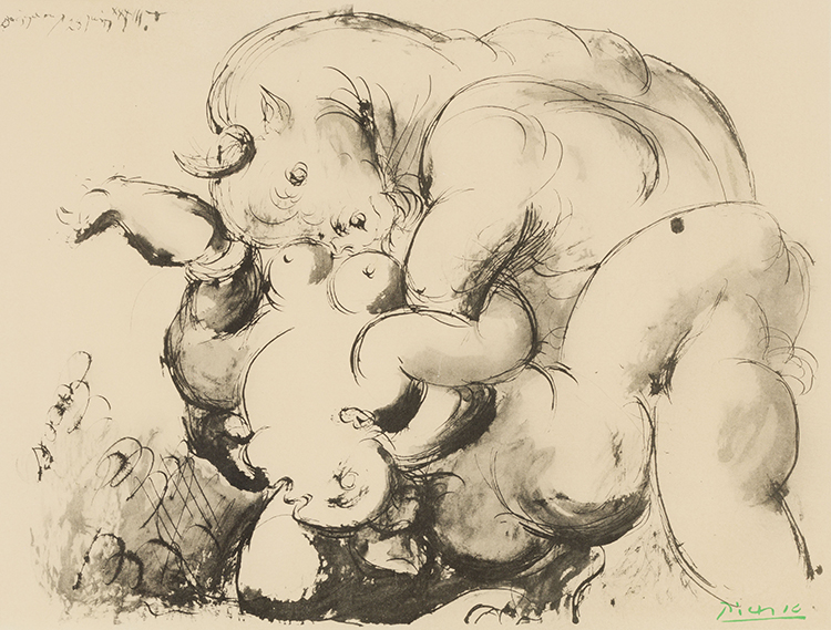 Minotaure et nue by Pablo Picasso