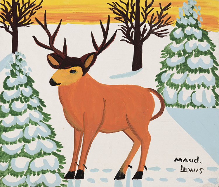 Deer in Winter by Maud Lewis