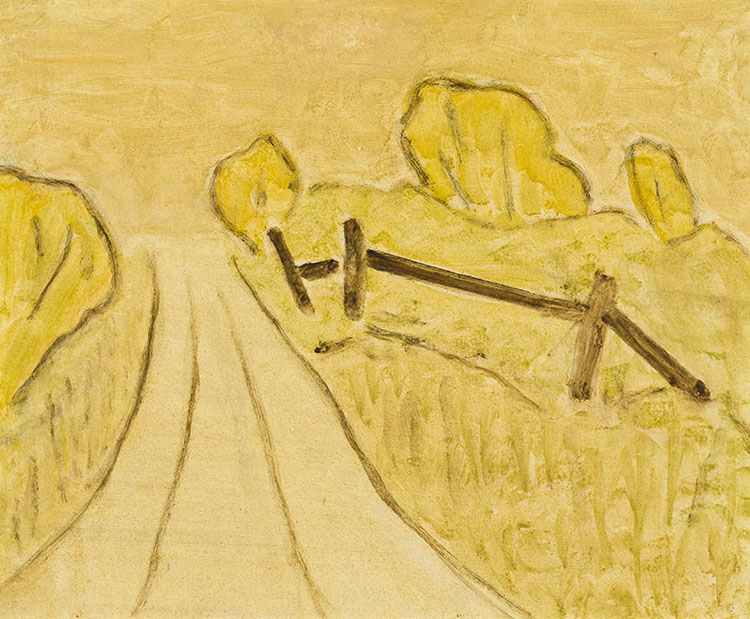 P.E.C., Fence and Yellow Trees by Barker Fairley