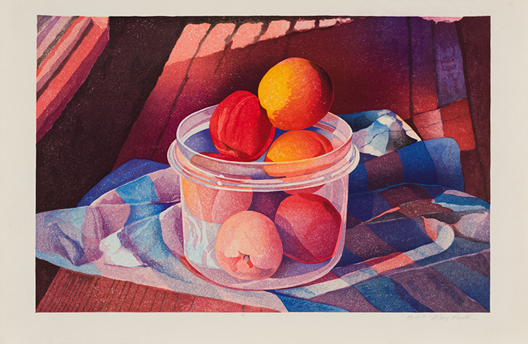 Peaches in a Plastic Pot by Mary Frances Pratt