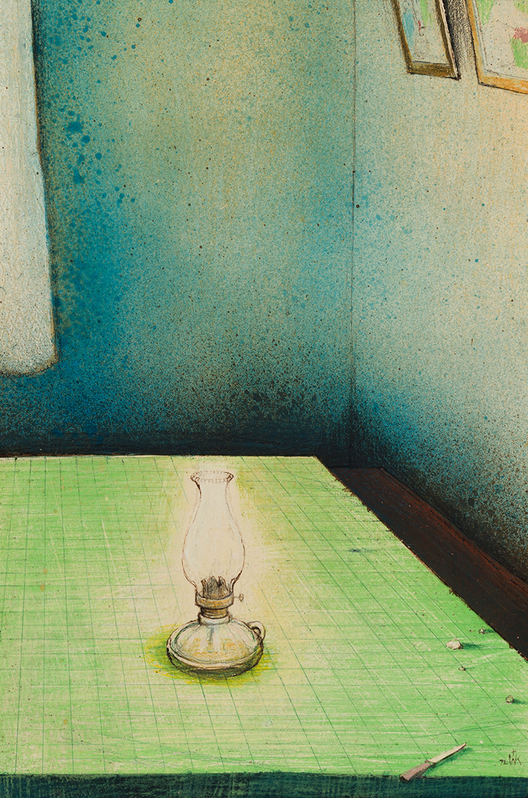 The Old Kerosene Lamp (on the Kitchen Table) par William Kurelek