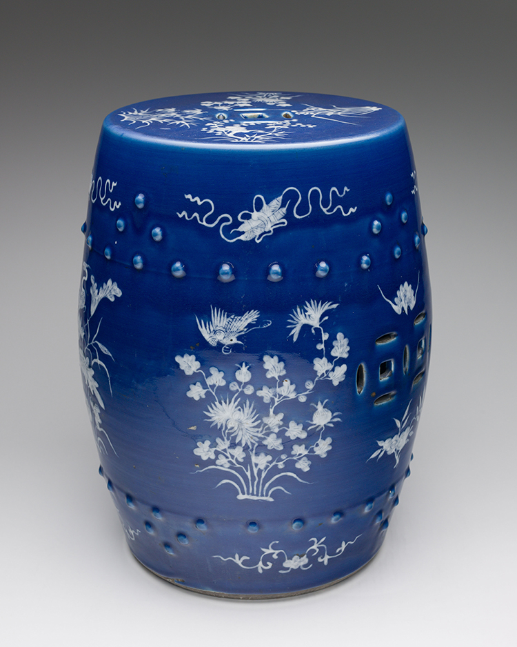 A Chinese Swatow Reverse Blue and White Barrel Stool, Late Qing Dynasty, circa 1900 by  Chinese Art